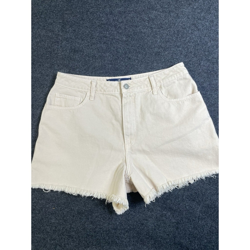 Hollister Ultra High Rise Mom Short 3 Inseam Frayed Hem Light Pink Wash Size 13